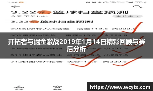 开拓者与掘金激战2019年1月14日精彩回顾与赛后分析
